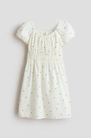 H&M Puff-sleeved Cotton Dress