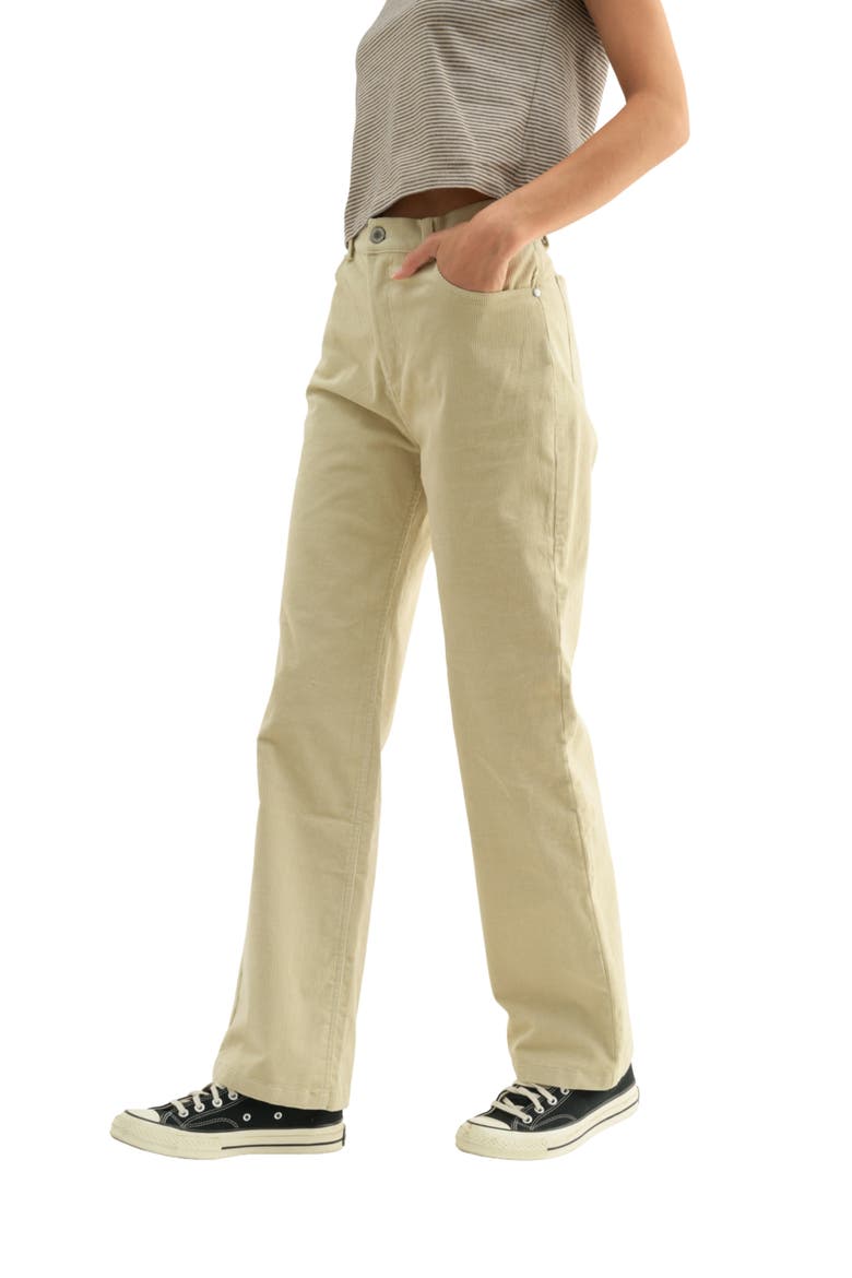 High Waist Corduroy Straight Leg Pants, Alternate, color, CHAMPAGNE