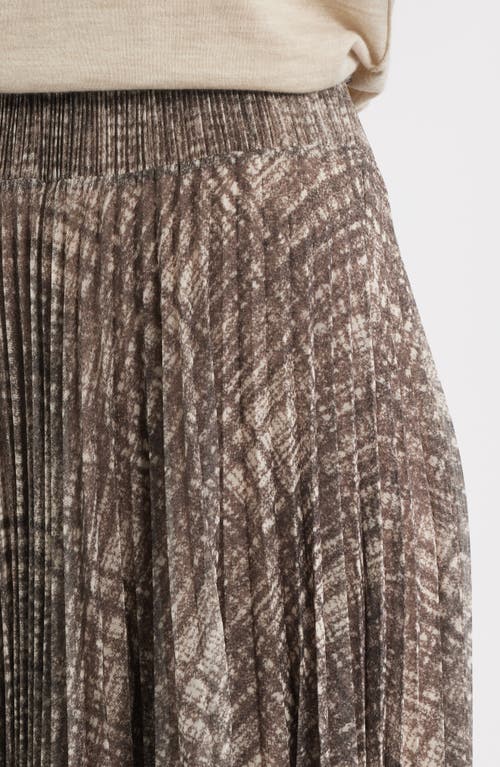 Hugo Boss Boss Edrisa Pleated Midi Skirt In Brown