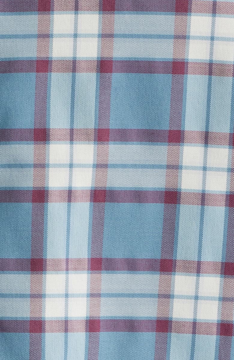 johnnie-O Feldy Plaid Stretch Button-Down Shirt, Alternate, color, Laguna Blue