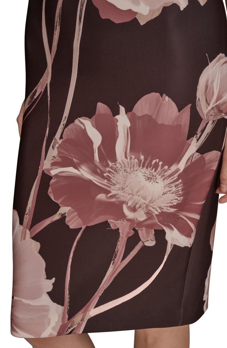 Donna Karan New York Sleeveless Floral Cocktail Dress, Alternate, color, Cameo Rose