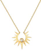 Satya Jewelry Unveiling Dreams White Topaz Starburst Necklace