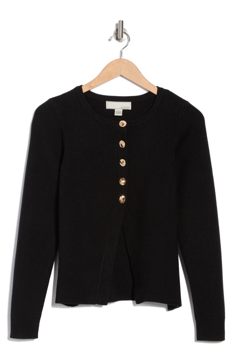 BY DESIGN Halsey Tipped Cardigan, Alternate, color, Black