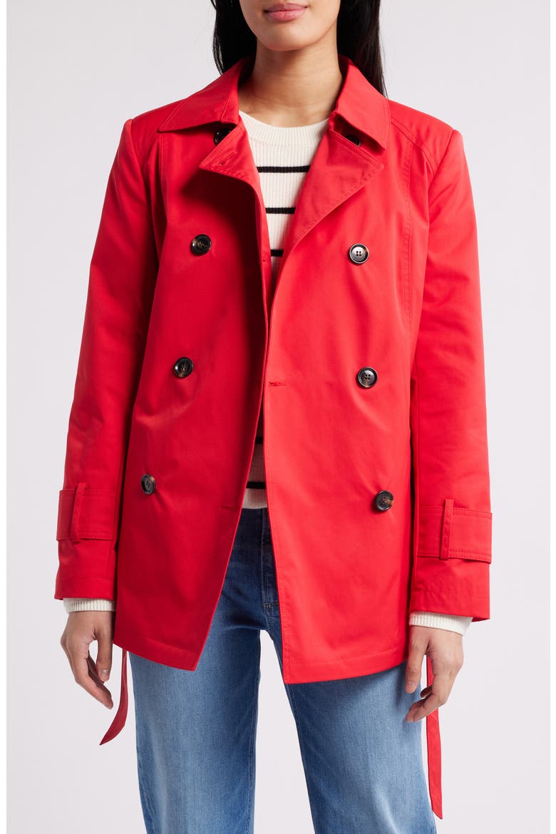 Belted Trench Coat, Alternate, color, POPPY RED