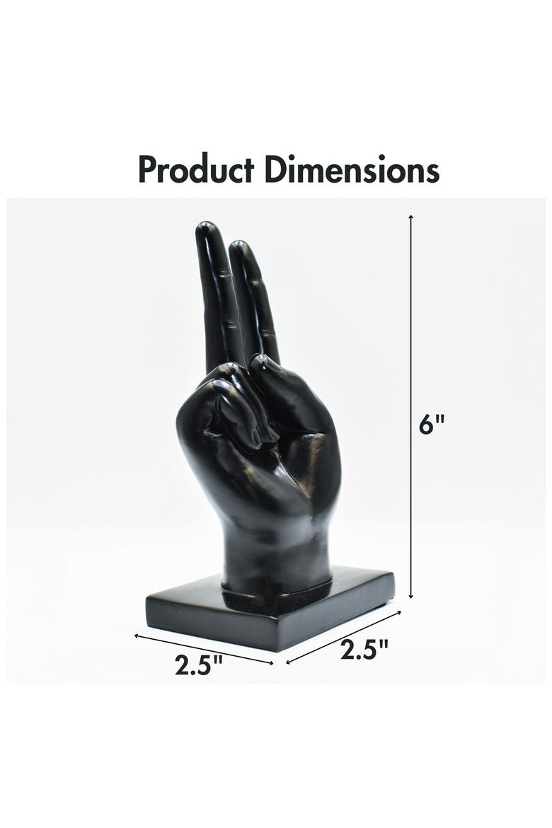 Peace Sign Sculpture, Alternate, color, BLACK