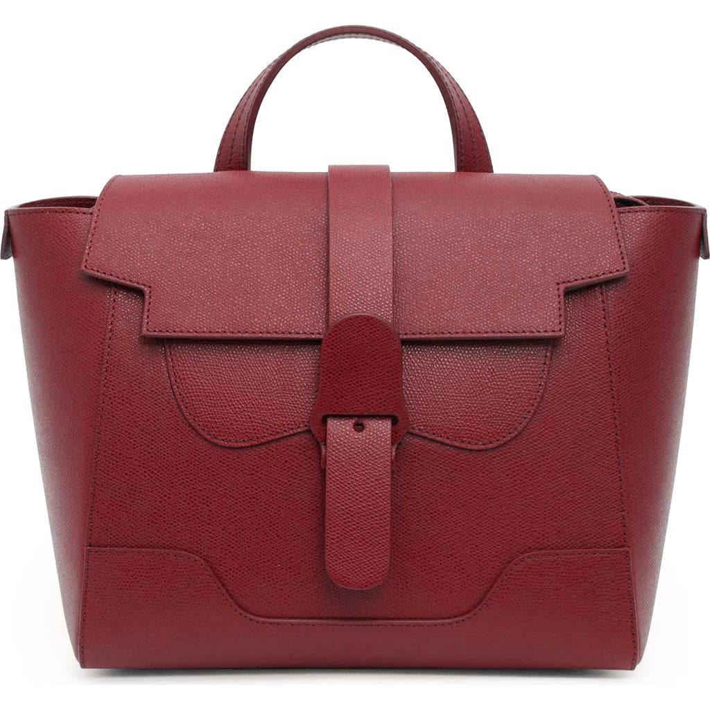 Senreve Midi Maestra Pebbled Leather 4-way Convertible Handbag In Burgundy