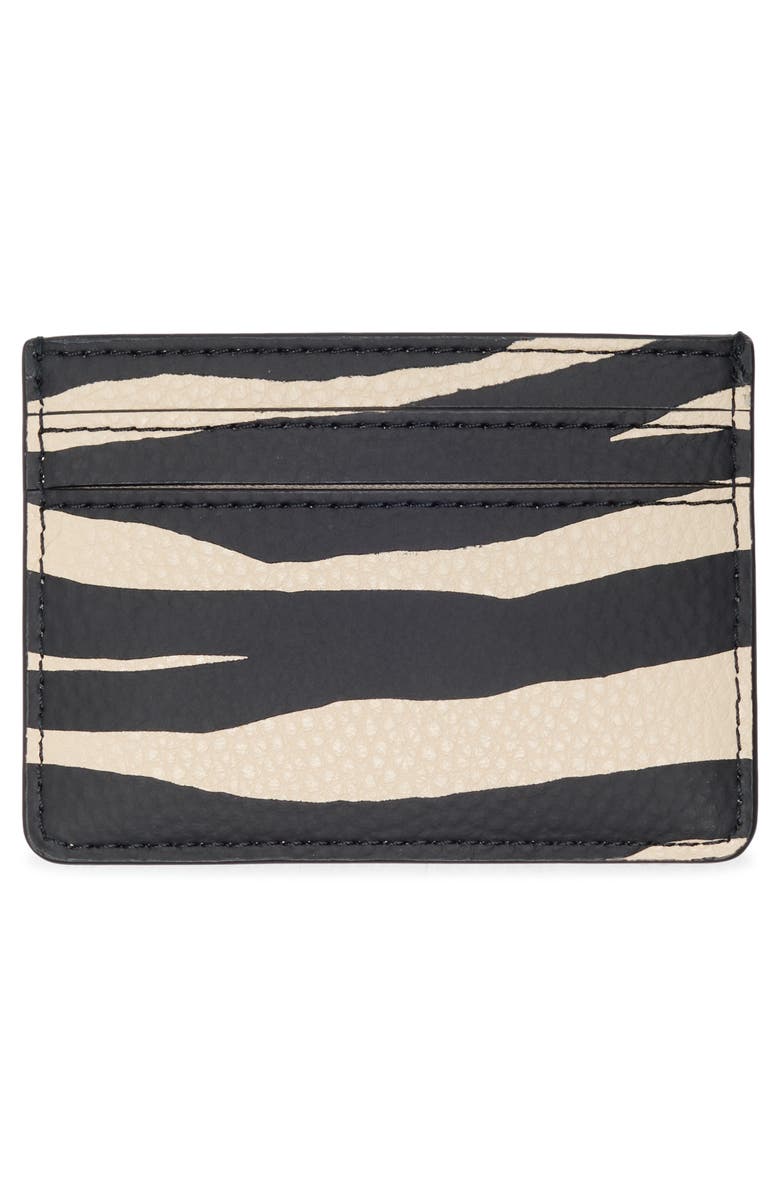 Marc Jacobs Zebra Stripe Card Case, Alternate, color, Black/ Off White