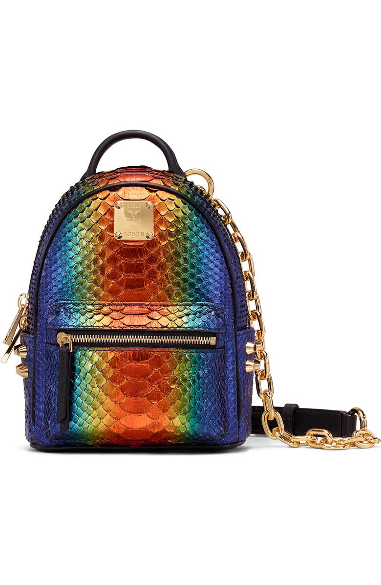 MCM Ombré Genuine Python & Leather Mini Crossbody Bag, Main, color,