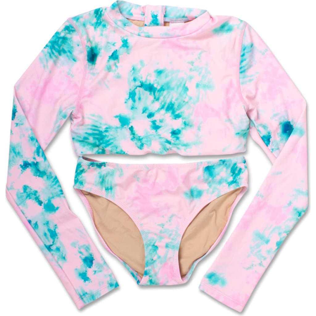 SHADE CRITTERS SHADE CRITTERS KIDS' CROP RASHGUARD 2-PIECE SWIMSUIT