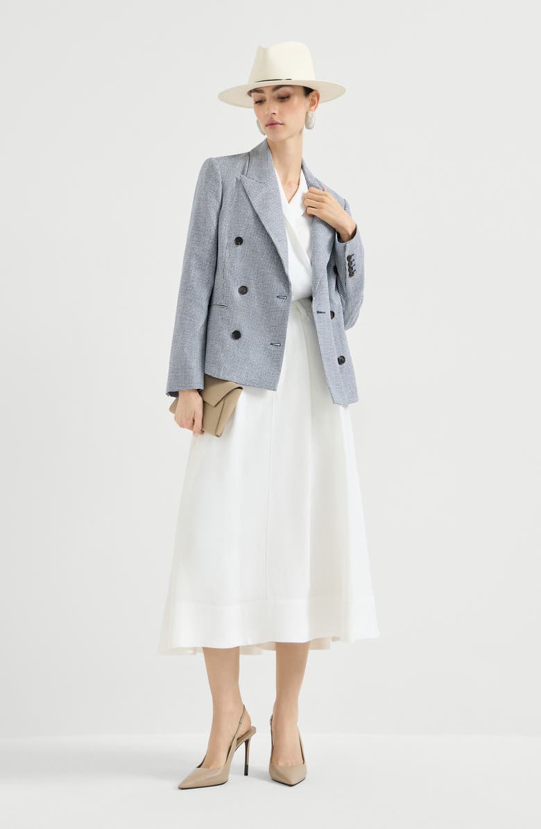 Brunello Cucinelli Houndstooth blazer, Alternate, color, Blue