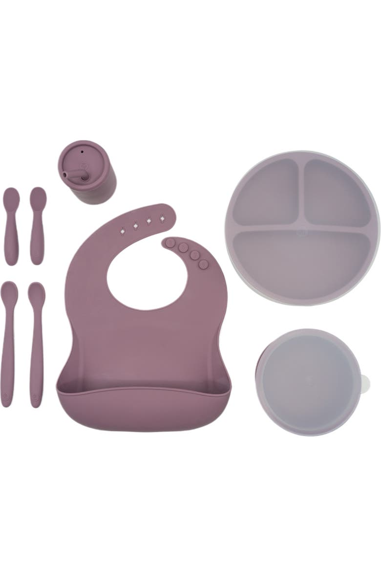 Silicone Baby Feeding Set, Develops Self Feeding Skills, BPA-Free, 8-Piece, Main, color, Purple