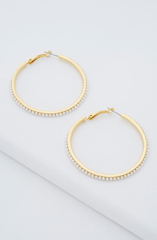 Ted Baker Perla Faux Pearl Hoop Earrings In Gold Tone/pearl