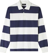 A.P.C. Riley Stripe Long Sleeve Polo