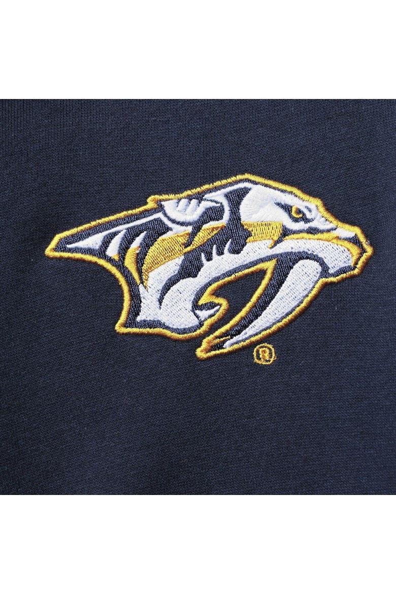 Men's Starter Navy/Gold Nashville Predators Playoffs Color Block Full-Zip Hoodie, Alternate, color, Navy