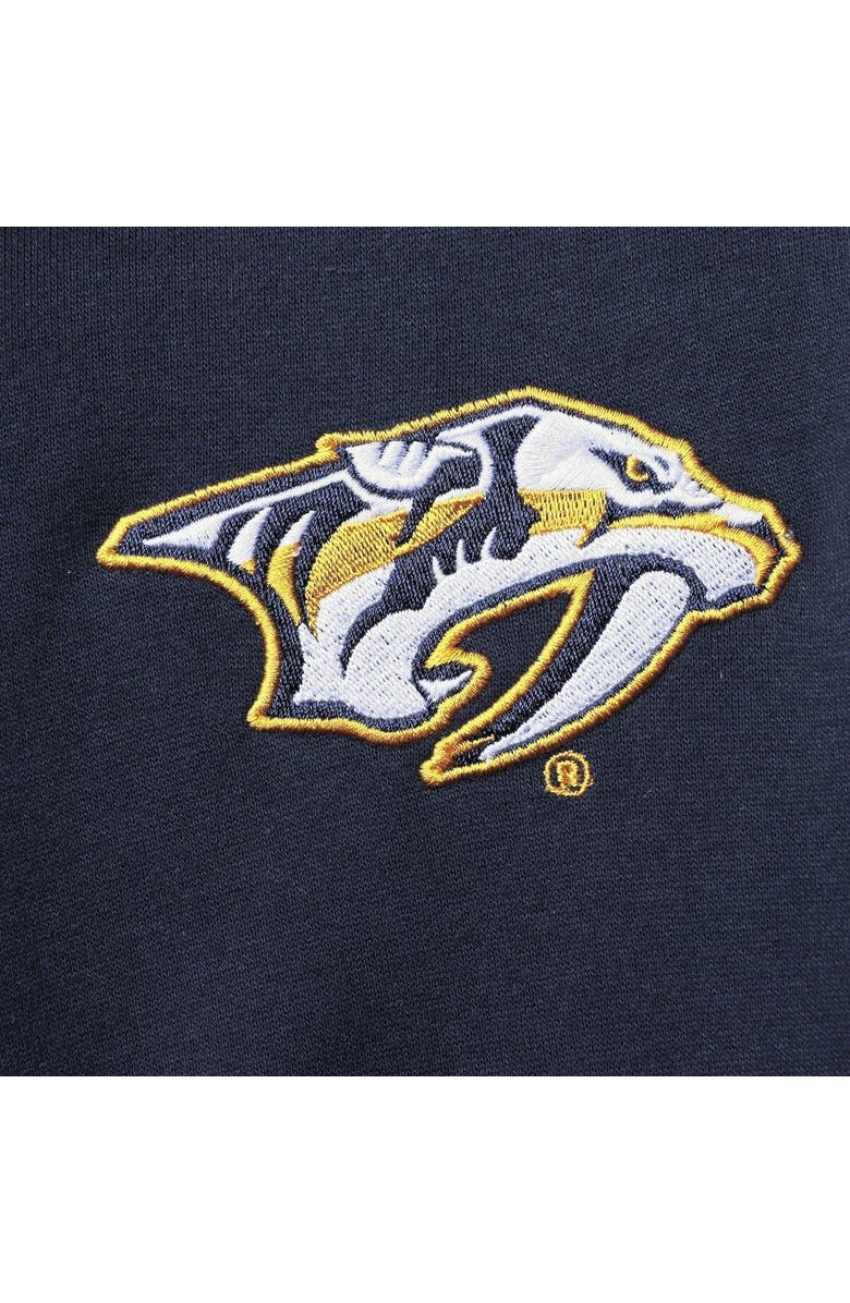 STARTER Men's Starter Navy/Gold Nashville Predators Playoffs Color Block Full-Zip Hoodie, Alternate, color, 