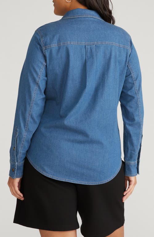 Universal Standard Chambray Button-up Shirt In Blue