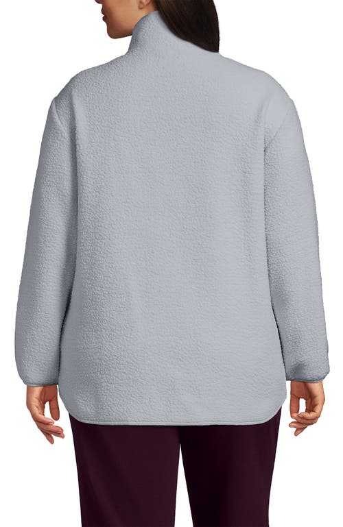 Lands' End Cozy High Pile Full Zip Fleece Jacket In Gray