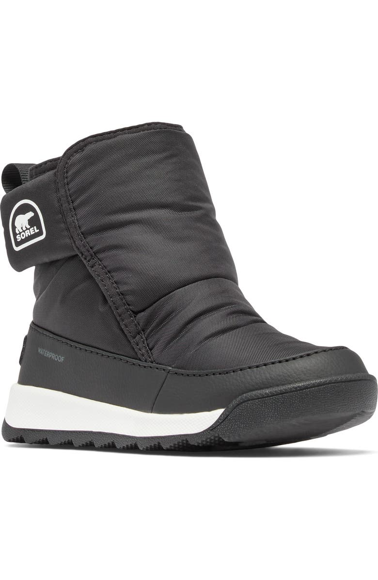 SOREL Kids' Whitney II Faux Fur Lined Waterproof Snow Boot, Main, color, Black/ Sea Salt