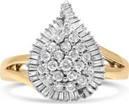 Haus of Brilliance 14K Yellow and White Gold 1 Cttw Diamond Ballerina Cocktail Ring