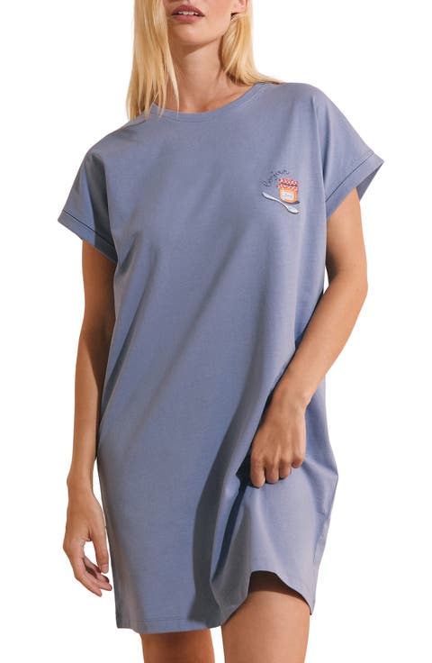 Brioche Cotton Jersey Sleep Shirt