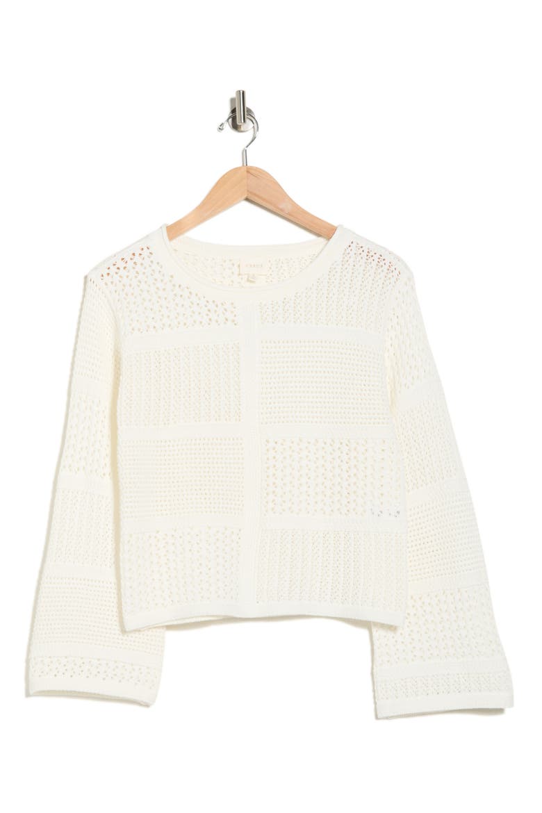 Novelty Open Stitch Sweater, Alternate, color, BONE