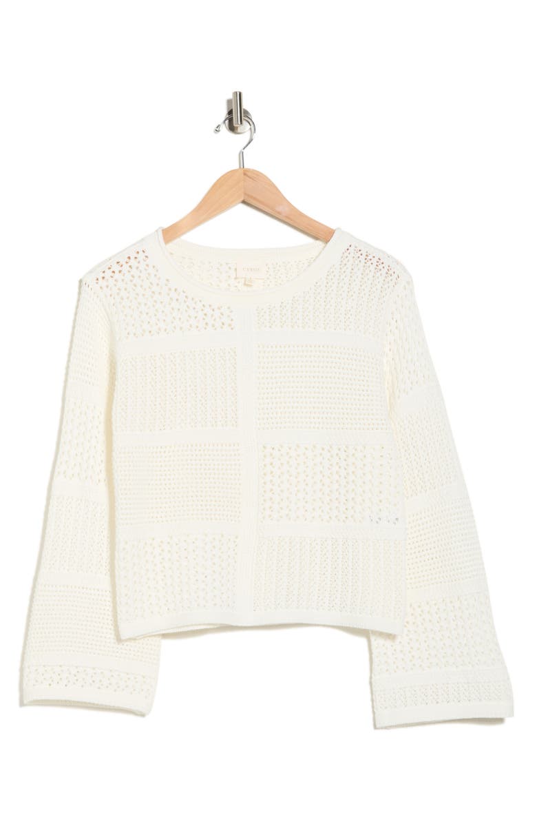 CYRUS Novelty Open Stitch Sweater, Alternate, color, Bone