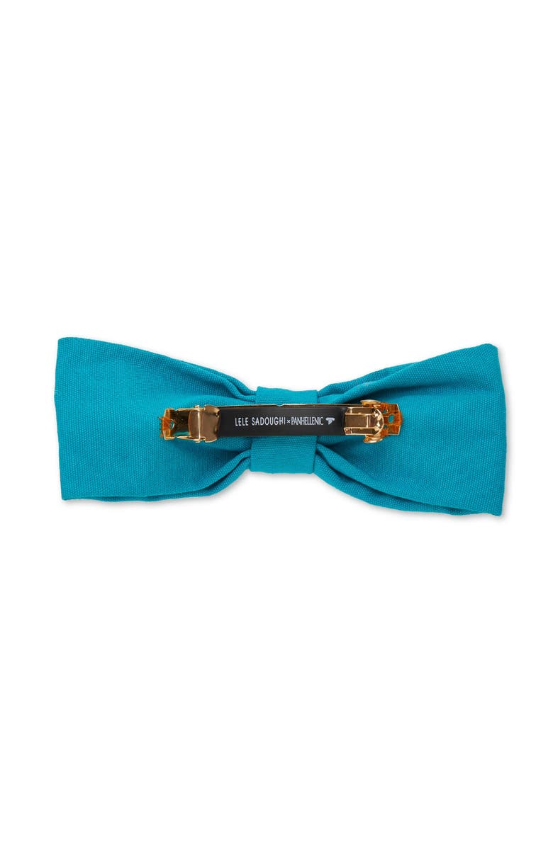 Lele Sadoughi Zeta Tau Alpha Riley Bow, Alternate, color, Turquoise 300