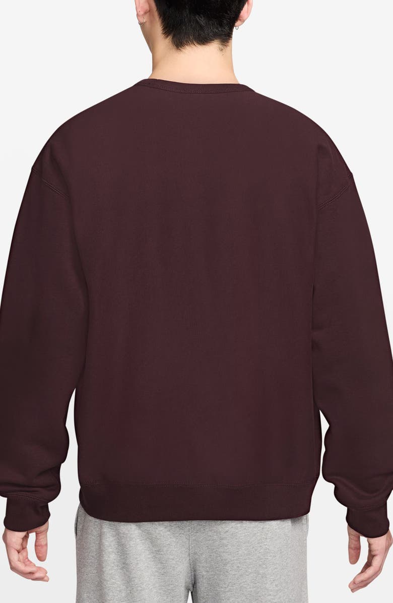 Nike Fleece Crewneck Sweatshirt, Alternate, color, Burgundy Crush/ White