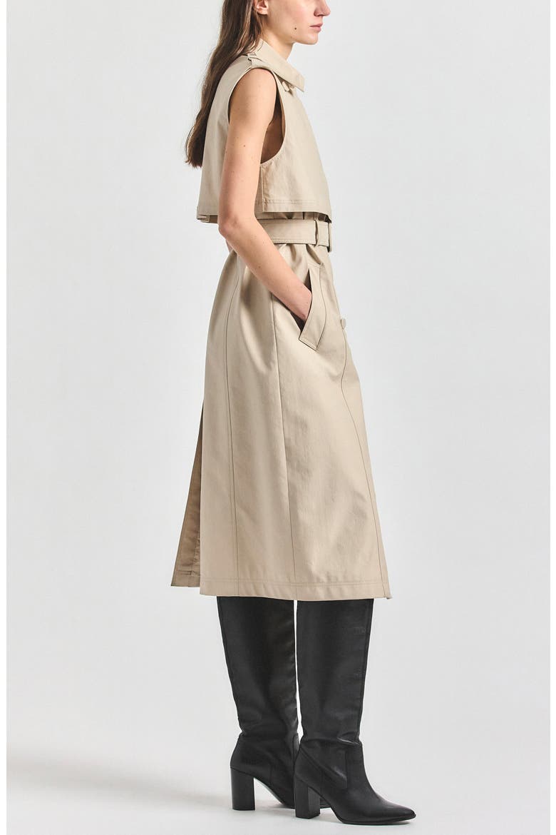 Reign Stretch Trench Midi Dress, Alternate, color, OYSTER GRAY