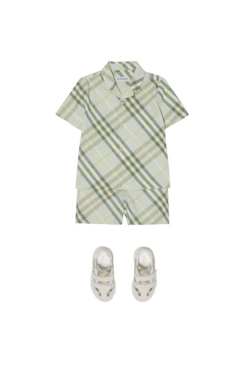 Burberry Checkered Cotton Shirt In Breeze