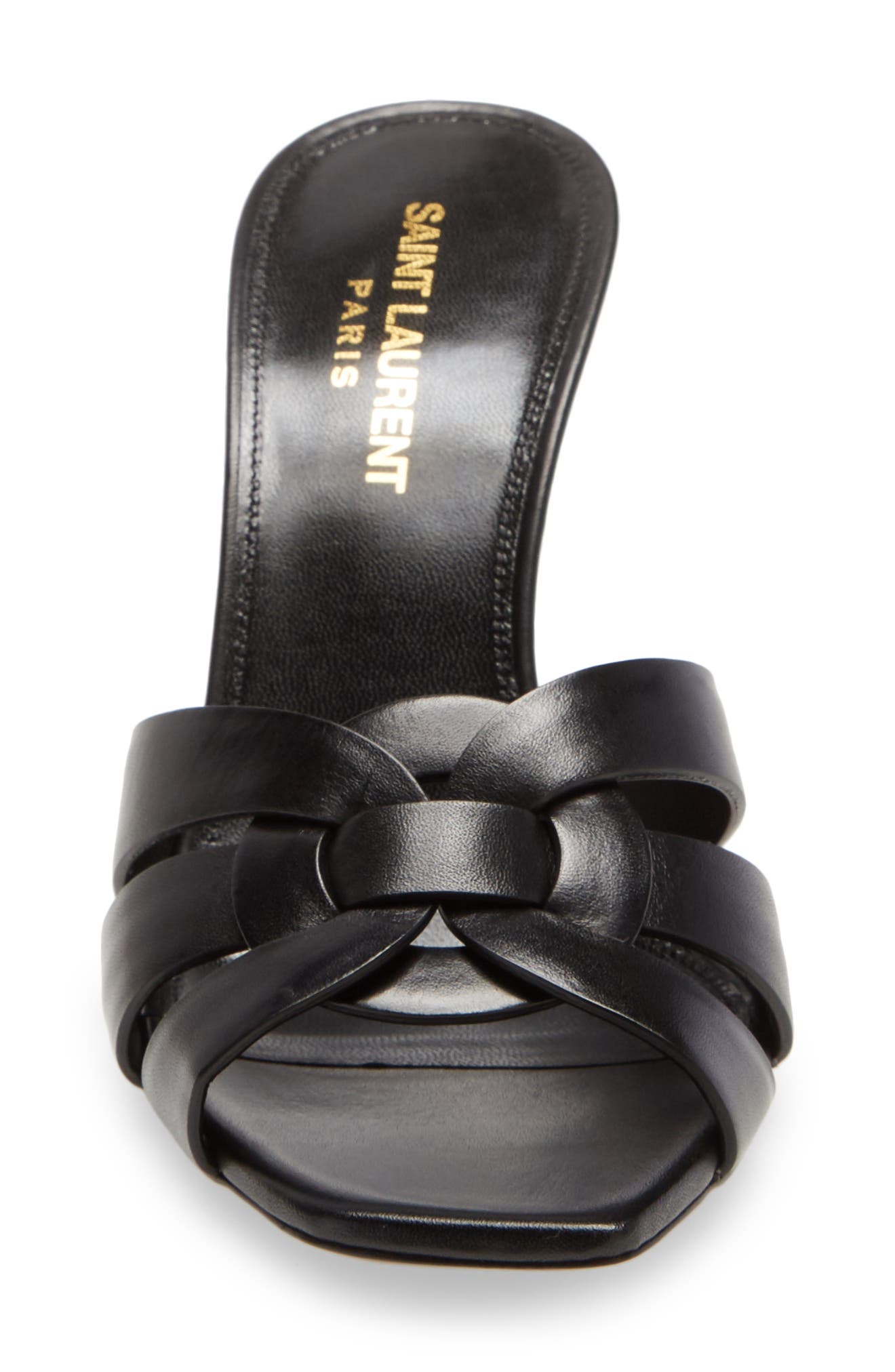 Saint Laurent Glory Tribute Slip-On Sandal, Alternate, color, 