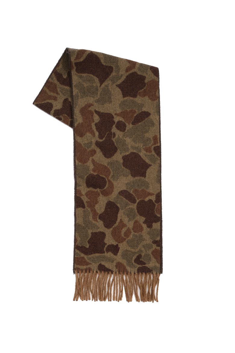 Camo Pattern Woven Scarf, Alternate, color, Khaki Camo