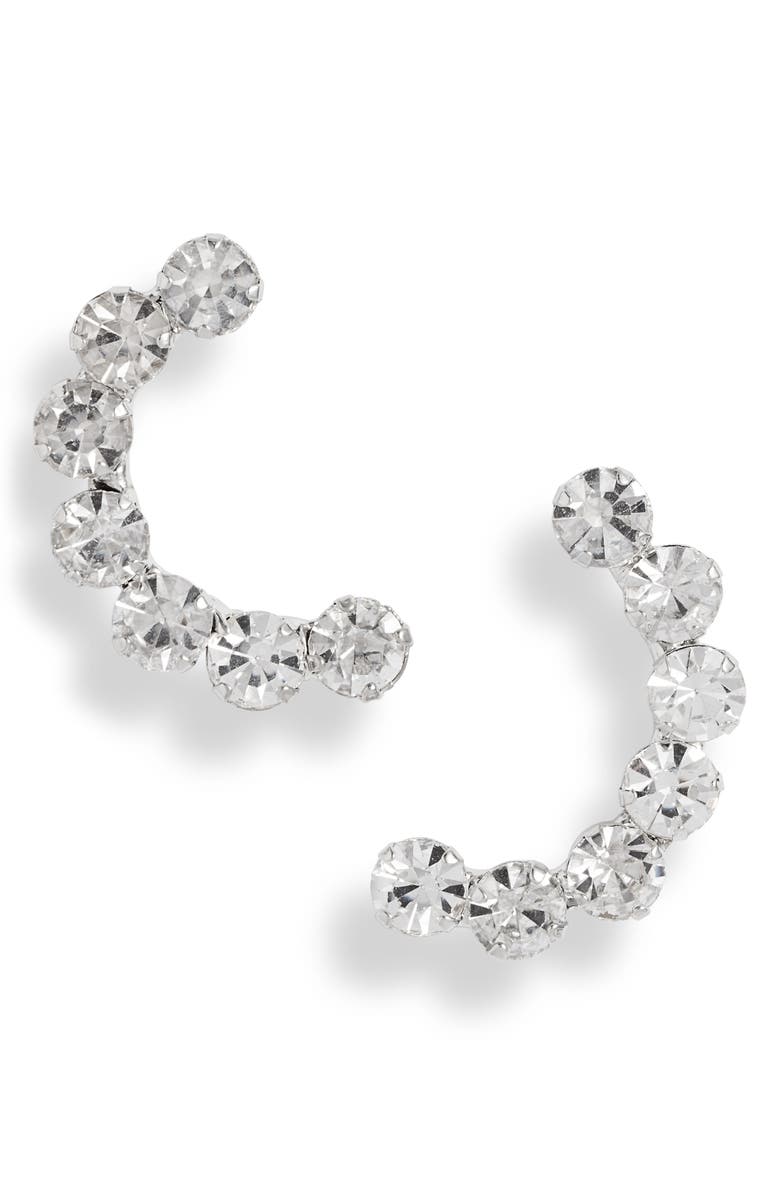 CRISTABELLE Crystal Crescent Earrings, Main, color, 