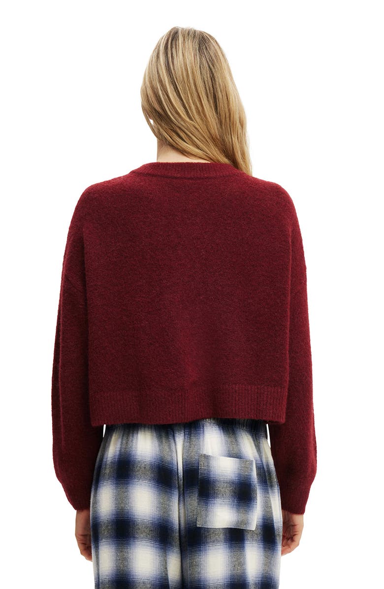 COTTON ON BODY Women's Button Up Cardigan, Alternate, color, Choc Plum Marle