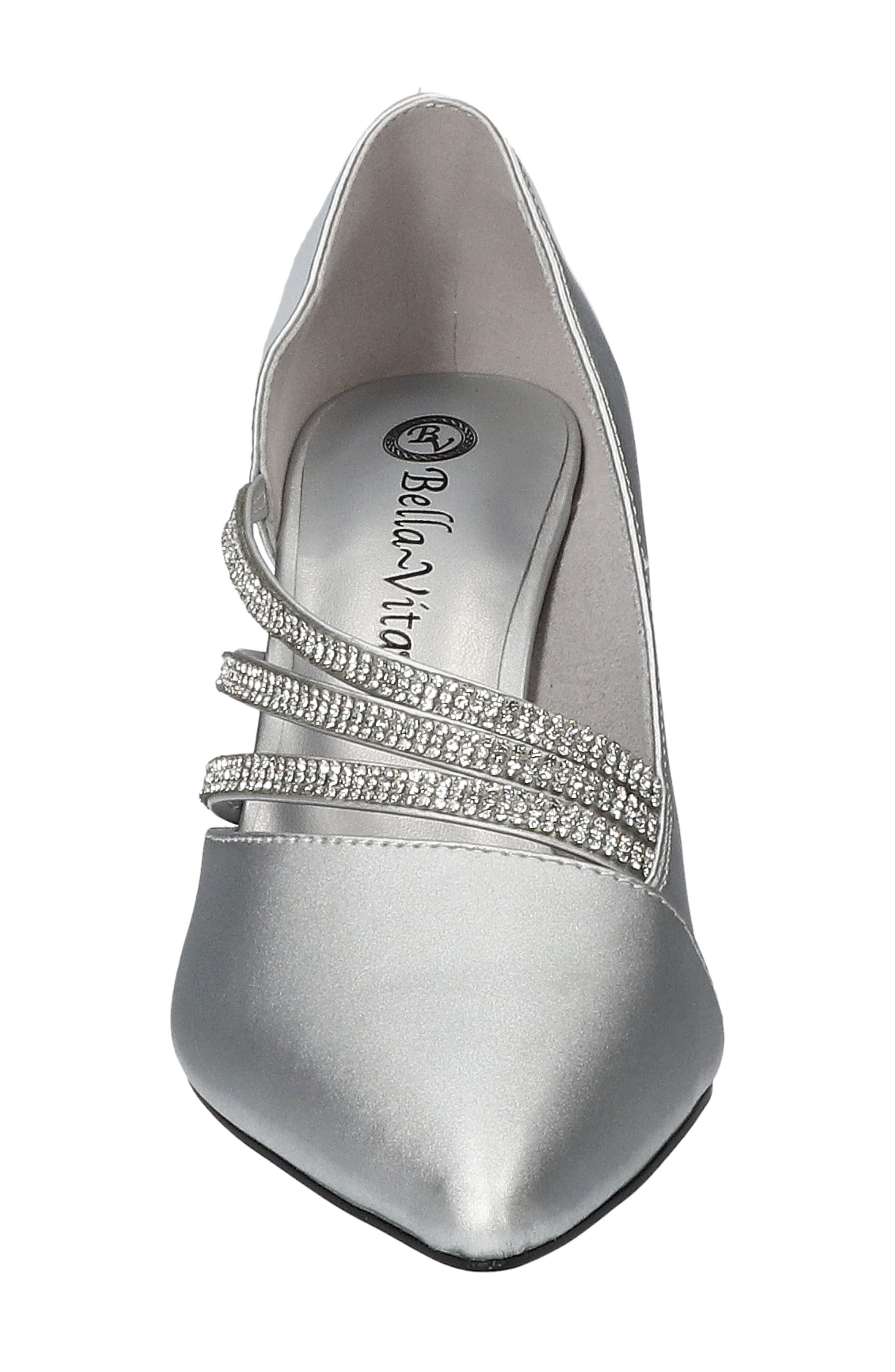 Azalea Bella Vita Crystal Embellished Pump, Alternate, color, SILVER SATIN-STONES