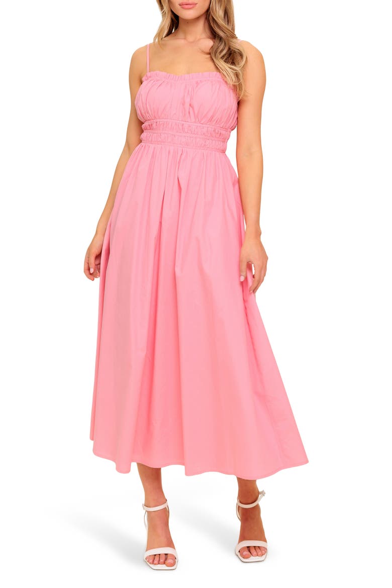 Ruched Midi Dress, Main, color, PINK