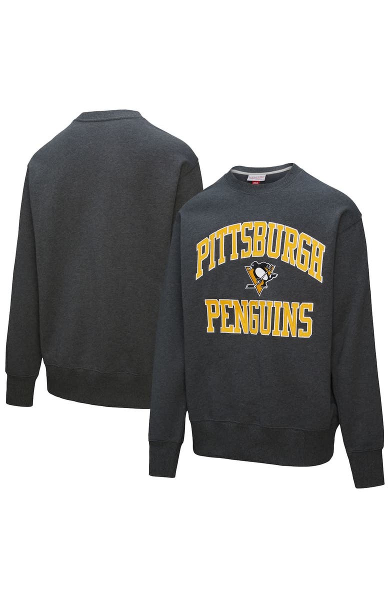 Mitchell & Ness Men's Mitchell & Ness Heather Charcoal Pittsburgh Penguins Playoff Win Fleece Pullover Sweatshirt, Main, color, Heather Charcoal