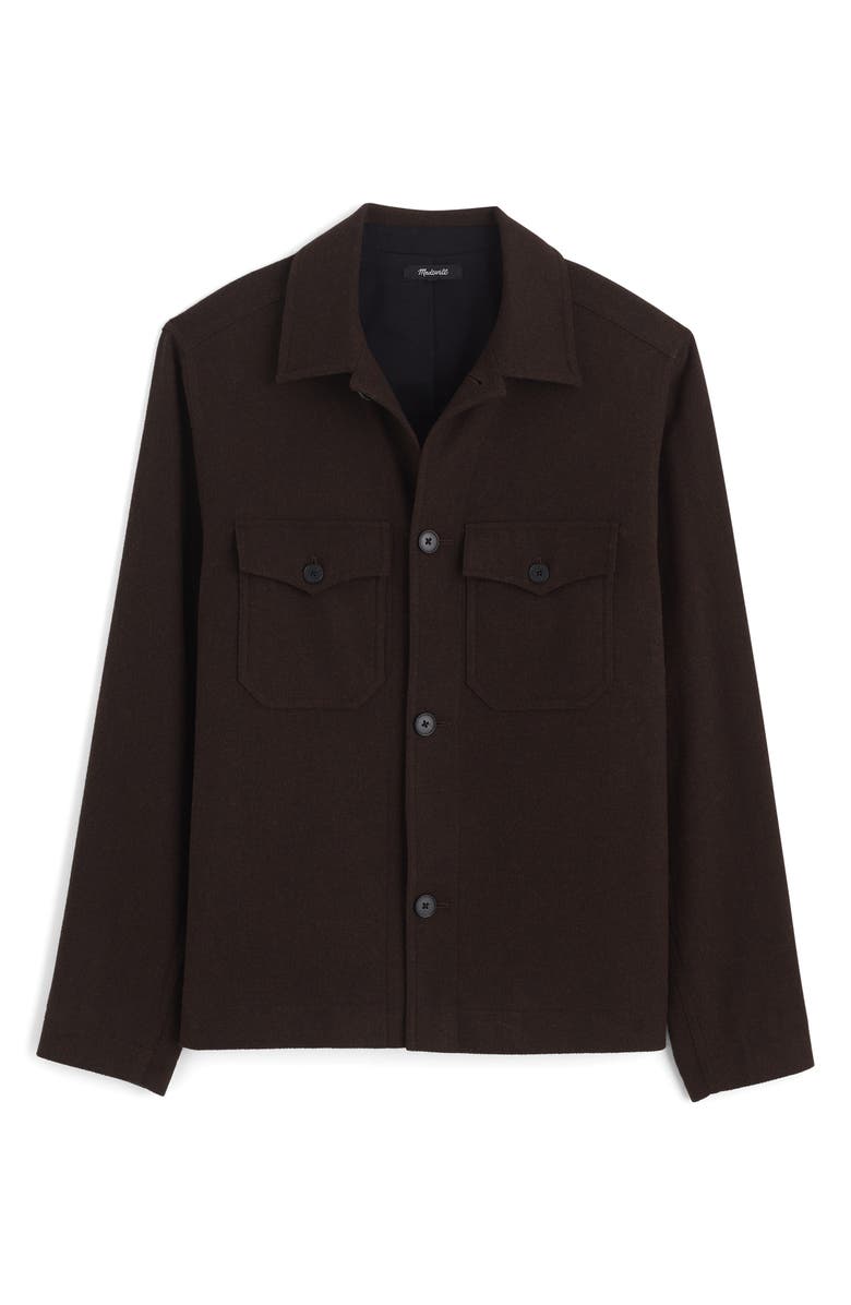 Madewell Patch Pocket Wool Blend Jacket, Alternate, color, Chocolate
