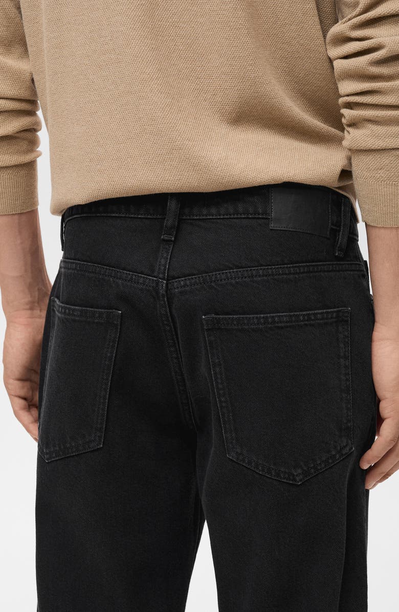 MANGO Crop Tapered Jeans, Alternate, color, Black Denim