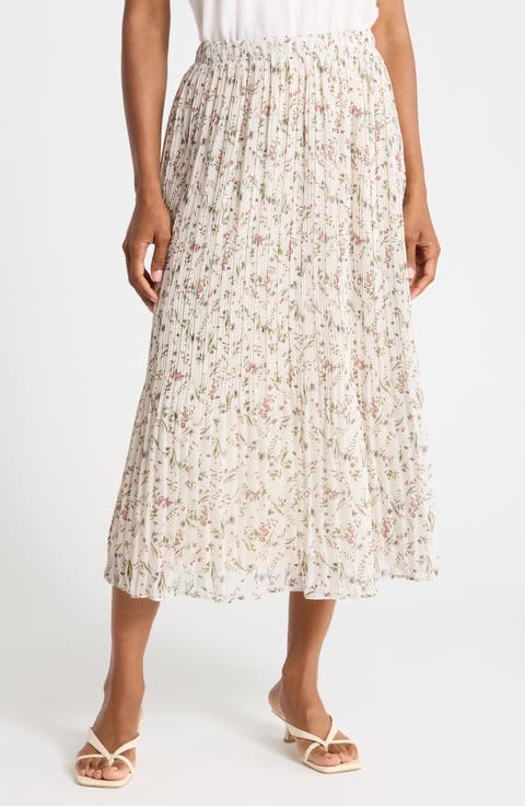 Ditsy Floral Pleated Skirt