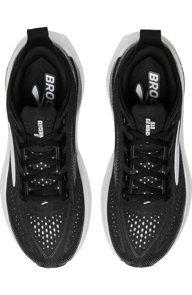 Brooks Glycerin GTS 23 Running Shoe, Alternate, color, Black/ Grey/ White