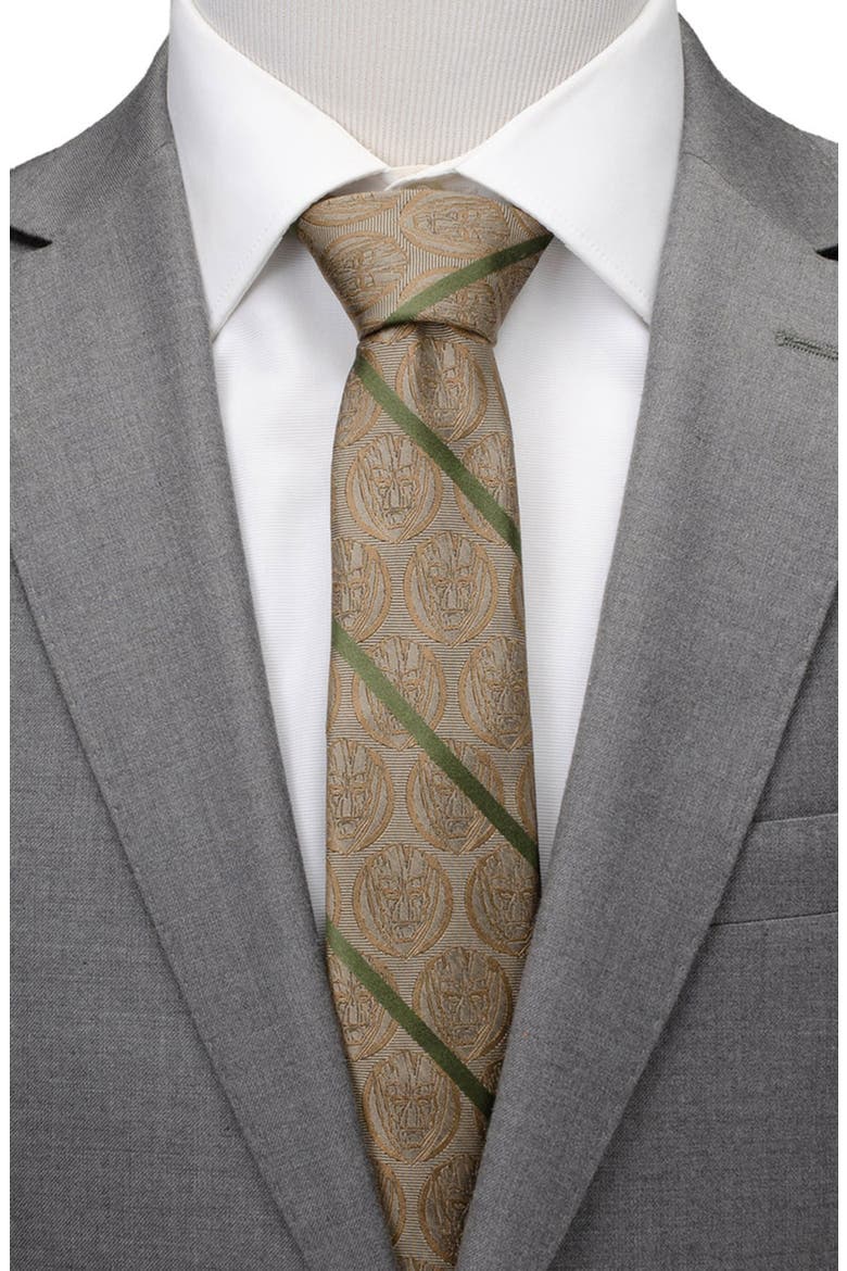 I Am Groot Silk Blend Tie & Lapel Pin Gift Set, Alternate, color, BROWN MULTI