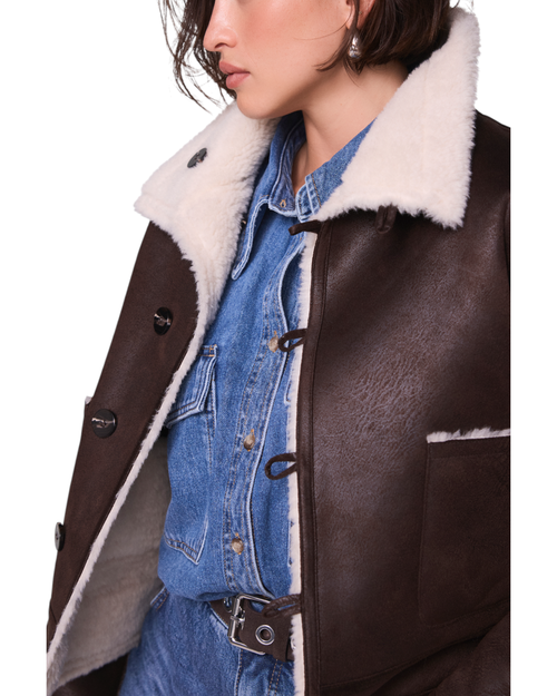 Mint Velvet Reversible Aviator Jacket In Neutral