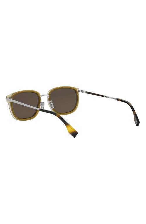 Fendi Travel 55mm Oval Sunglasses In Shiny Yellow/brown
