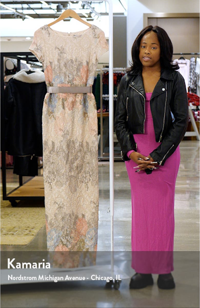 Adrianna Papell Matelassé Floral Jacquard Column Gown | Nordstromrack