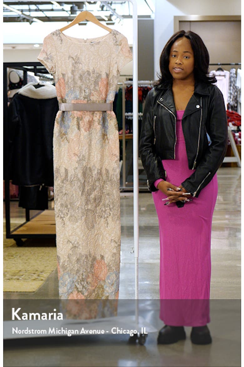 Matelassé Floral Jacquard Column Gown video