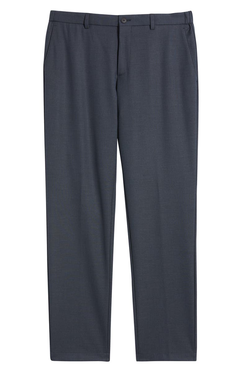 BOSS Genius Flat Front Slub Dress Pants, Alternate, color, Dark Blue