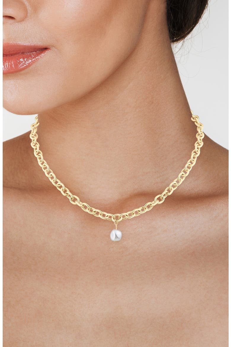 Faux Pearl Pendant Necklace (Nordstrom Exclusive), Alternate, color, WHITE/ GOLD