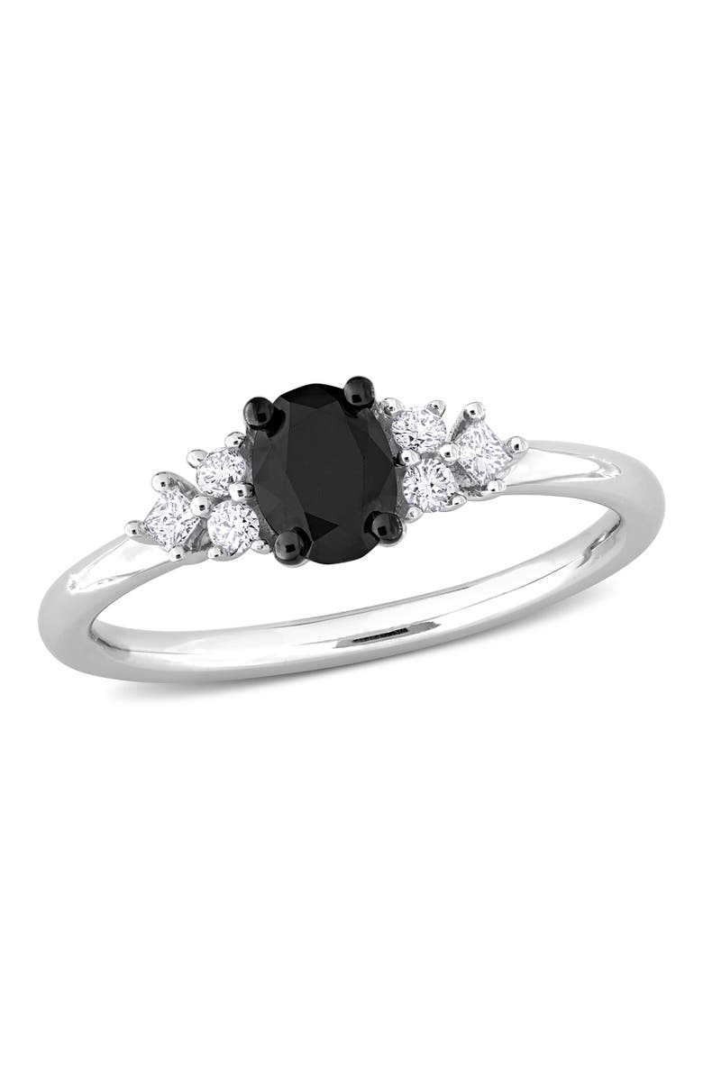Julianna B. Black & White Diamond Oval Seven-Stone Ring 14k, Main, color, 14K White Gold