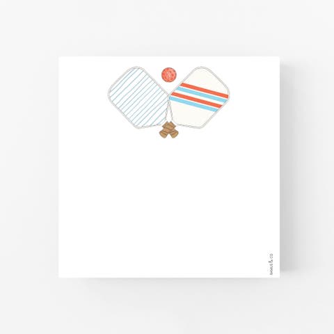 Pickleball 6" x 6" Square Notepad (100 Heavyweight Tear-Off Sheets)